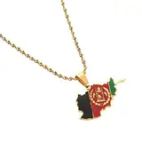 DVRFEBT Halskette Mit Karten Anhänger-Afghanistan Karte Flagge Anhänger Halsketten, Charme Ethnische Land Halskette Schmuck, Schlüsselbein Kette Pullover Dünne Kette Patriotic Chic Choker Männer Frau