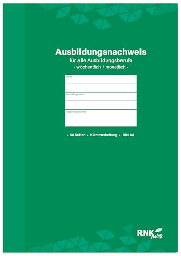 RNKVERLAG 5083 - Ausbildungsnachweisheft für alle Ausbildungsberufe, für wöchentliche oder monatliche Eintragungen, 1 Stück