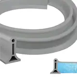 200CM Schwallschutzleiste Dusche Selbstklebend Silikon Duschabdichtungsleiste Wasserstopp Schwallschutz Duschschwelle für Dusch Boden Wassersperre für Badezimmer und Küche (Grau, 2m)