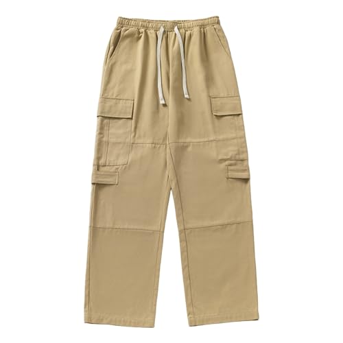 EMAlusher Arbeitshose Herren Latzhose, Cargohose Herren Schwarz, Mit Taschen Sommerhose Laufhose Freizeit Pants Chinohose Männer Streetwear Freizeithose Trendy Chino Hose Trekkinghose Stoffhose