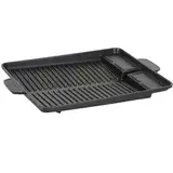 LADAMI Rechteckige Grillpfanne,Gaskocher grillplatte, Grillaufsatz gaskocher camping,Antihaftbeschichtet, Innen- und Außen Grillplatte campingkocher