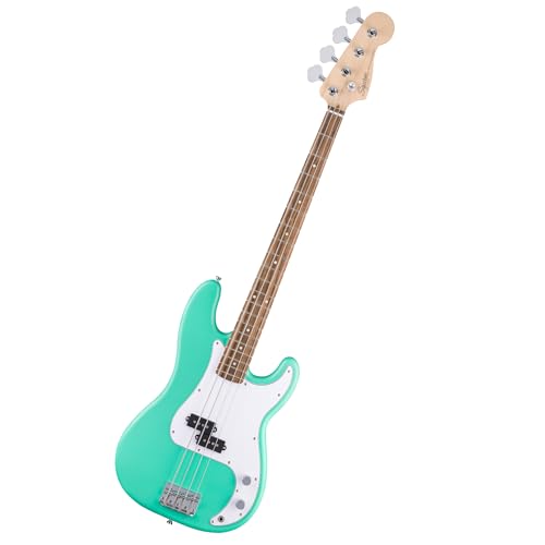 Squier by Fender Debut Collection Precision Bass, Laurel-Griffbrett, Weißes Schlagbrett, Seafoam Green