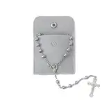 TELAIN Grauer Rosenkranz für Frauen Katholische Rosenkranz Halskette mit Kunstperlen Einfarbiger Stil Spirituelles Geschenk für Gebet und Meditation