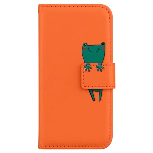 Miagon Tier Flip Hülle für Xiaomi Redmi Note 12 4G,Brieftasche PU Leder TPU Cover Design mit Ständer Kartenfächer Magnetverschluss Handytasche Wallet Case Cover,Orange