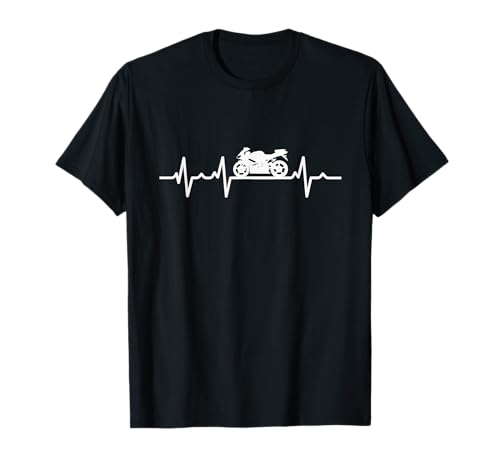 Motorrad Herzschlag Biker EKG Herzfrequenz Motorradfahrer T-Shirt