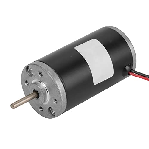 Denash Hochleistungs-Dauermagnet-DC-Motor, 31ZY 6V/12V/24V 3500-8000rpm Permanentmagnet-DC-Kohlebürstenmotor Hochgeschwindigkeits-DC-Motor im CW/CCW-Modus für DIY-Generatoren