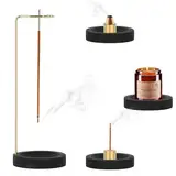 3-in-1 Räucherstäbchenhalter - PEBVOOY Räucherkegel Halter Holzbasis mit Abnehmbare Kegel Spule und 9 Loch Räuchergefäß - Incense Holder für Yoga, Meditation, Lernen, Innendekoration