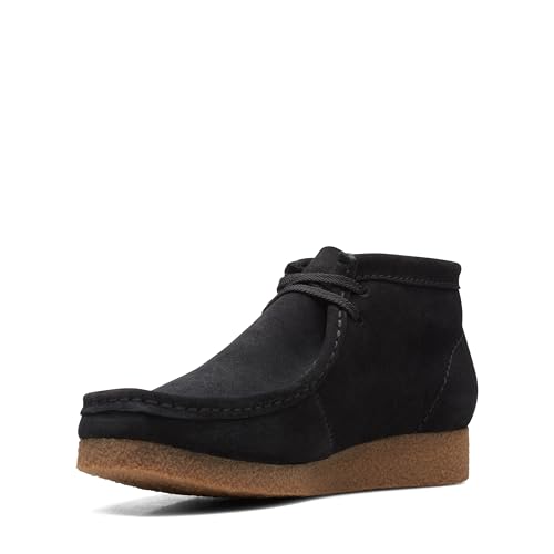 Clarks Herren Shacre Boot Chukka-Stiefel, Schwarzes Wildleder, 42 EU