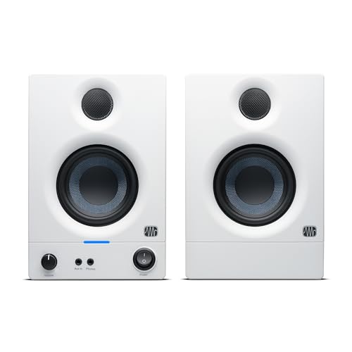 Presonus Eris 3.5 Gen 2 in weiß, 3,5"-Aktivlautsprecher für Multimedia, Gaming, hochwertige Studio-Musikproduktion, 50 W Leistung,Weiß