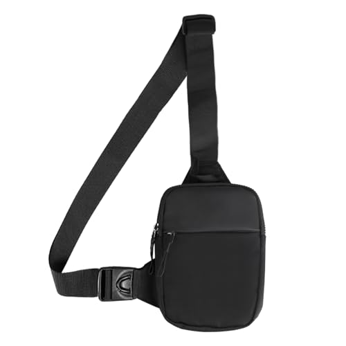 Herren Umhängetasche Herren Sling Bag, Crossbody Bag, Schwarz Brusttasche, Herren Schultertasche, Wasserdichte Klein Handtaschen für Herren Junge Frauen Männer Outdoor Wandern Sport, 21x14x4 cm