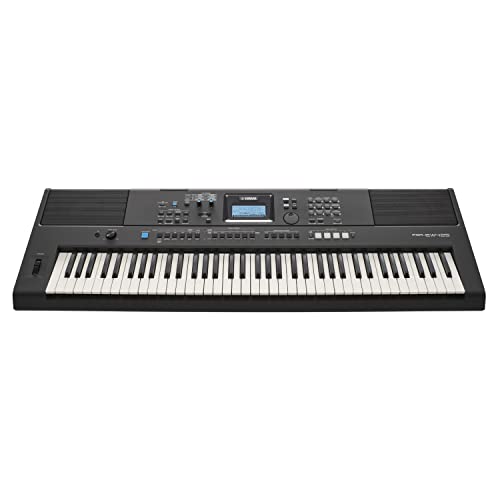 Yamaha PSR-EW425 Digital-Keyboard, schwarz – Vielseitiges, tragbares Digital-Keyboard mit 76 anschlagdynamischen Tasten, 820 Instrumentenklängen, Premium Orgelsounds und LCD-Display