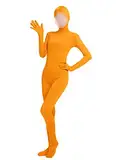 lucky baby store Mädchen Damen Ganzkörper Offenes Gesicht Spandex Einteiler Maske Zentai Kostüm Bodysuit, Orange, S