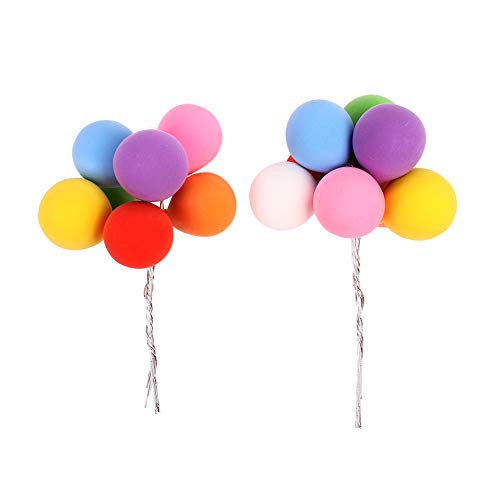 Unimall 16 Stück Bunte Ballon Cake Toppers Kit Ballon Alles Gute zum Geburtstag Kuchen Dekoration für Jungen Mädchen Kind Geburtstagsfeier Lieferungen