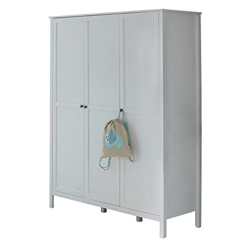 trendteam smart living - Kleiderschrank Schrank - Babyzimmer - Ole - Aufbaumaß (BxHxT) 141 x 192 x 51 cm - Farbe Weiß - 183961001