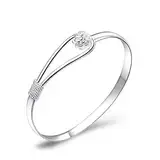 925 Sterling Silber Armband - Elegantes Clip-Stil Knopf-Stil Florales Design Klassisches Schmuck für Damen Mädchen - Nützlich und Praktisch