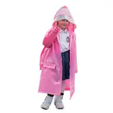 Kinder Regenponcho, Regenmäntel mit Kapuze für Mädchen Jungen, Kleinkind Regenjacke Regenanzug, Kids Regencape Regenschutz für Fahrrad Wandern Camping Reisen (Ethylen-Vinylacetat (EVA), Rosa)