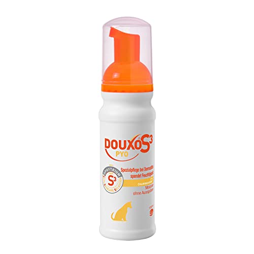 DOUXO S3 PYO Mousse für Hunde | Pflege gegen Bakterien und Hefepilze | reinigend und feuchtigkeitsspendend | hypoallergener Duft | 150ml