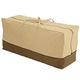 Aufbewahrungstasche für Gartenmöbel, wasserdicht, 420D-Oxford-Gewebe, Sitzschutz, Abdeckung mit Griff und Reißverschluss, Weihnachtsbaum-Aufbewahrungstasche, Beige, 152 x 71 x 51 cm