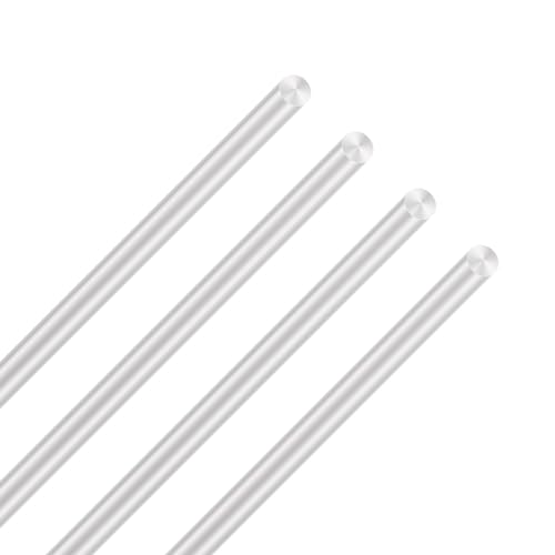 LAVMHAB 6063 Aluminium Rundstab 6mm x 300mm, solide runde Schäfte Aluminium Stäbe Rundstab für DIY Bastelmodelle (4 Stück)