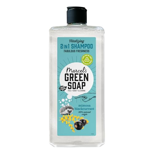 Marcel's Green Soap Shampoo - Mimose & Schwarze Johannisbeere Duft - Angereichert mit natürlichen Ölen - 97% natürlich - 97% biologisch abbaubar - Vegan - Sanfte Pflege für Haar & Planet - 300ml