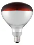 HENDI Infrarotlampe, für Wärmelampen und Wärmebrücken, zum Warmhalten von Speisen, Bruchsicher, E27 Fassung, warmem rotem Licht, Speisenwärmer, 230V/250W, ø125x(H) 170mm