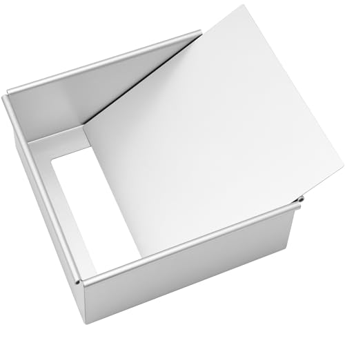 Auddemg Quadratische Backform, Kuchenform aus eloxiertem Aluminium mit Antihaftbeschichtung und abnehmbarem Boden, 20,5 cm (8 Zoll), Silber