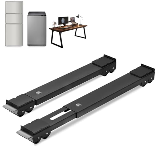 Meleg Otthon Waschmaschinen Untergestell mit Bremse,Möbelrollen Easymove Feststellbar,45-70 cm Erweiterbar Furniture Mover für Waschmaschine, Kühlschrank,Trockner,Gefrierschrank und Geschirrspüler