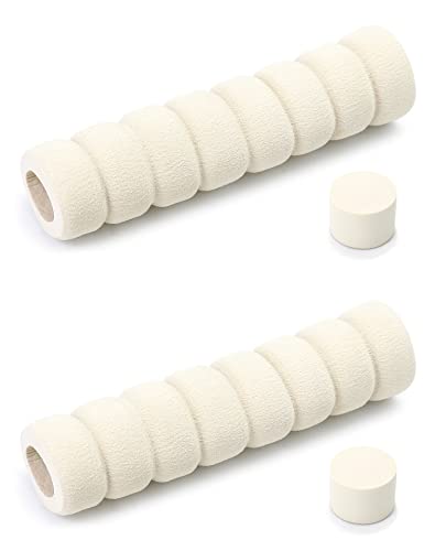 QWORK® 2 Stück Türklinkenpuffer, Türgriff-Schutz, Schaumstoff Griff-Abdeckungen Zum Schutz Von Wänden Und Möbeln (Beige)