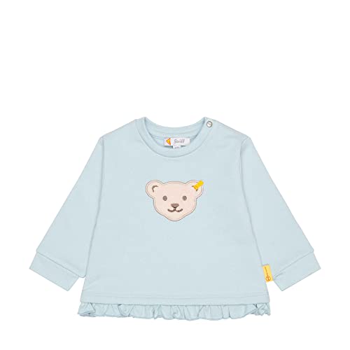 Steiff Baby Girls Kapuze Teddykopf ohne Squeezer Sweatshirt, Sterling Blue, 80