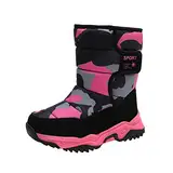 Kleinkind Winterschuhe Mädchen Kinder Schuhe Camouflage Schneestiefel Mädchen Jungen Outdoor Stiefel Warme Stiefel Baumwolle Schneestiefel Mädchen Quaste Stiefel, B, 31 EU