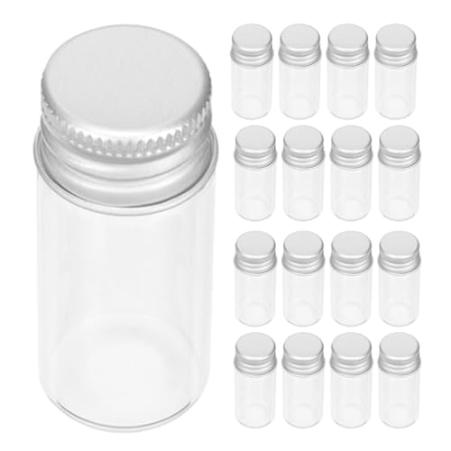 JECOMPRIS 24 Stück Klare Mini-Glasflaschen Mit Aluminium-Schraubverschlüssen 15 Ml Mini-Flaschen Für Ätherische Öle Reiseprobenflaschen Für Das Labor