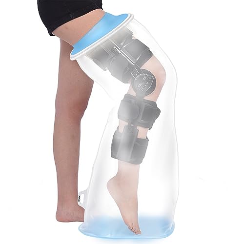 YUNCHI Duschschutz Bein Lang Erwachsene Anti Slip XL Gipsschutz Wasserdicht Wiederverwendbar Verbandschutz Für Orthese Blocks Fixateur Oberschenkel Knie Gips Gipsbinden (Langer Beinprotektor XL)