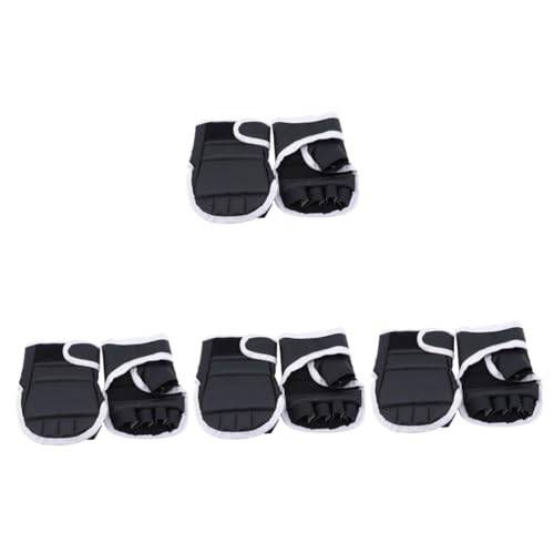 ifundom 4 Paare Boxhandschuhe Hände trete Fitnessstudio Weiß Männer Hälfte Boxen Training Handschuhe zum Boxen trainingshandschuhe Kickbox-Handschuh sporthandschuhe Herren PU-Leder Schwarz