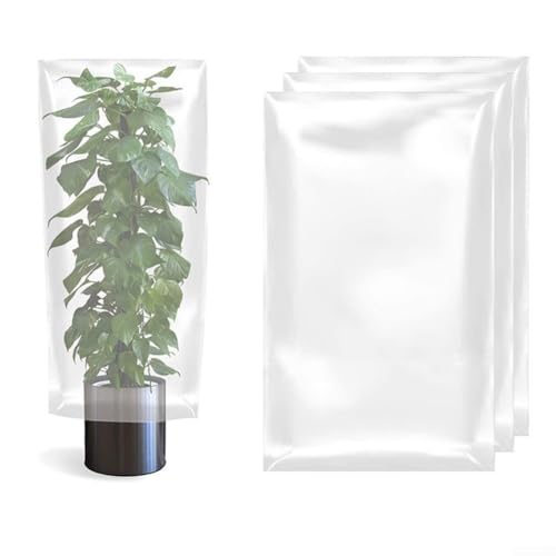 Flexible Kunststofffolie für Winterpflanzenpflege, transparente Abdeckung, geeignet für Blumentöpfe (60 x 80 cm)