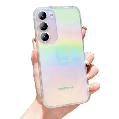 Rnrieyta Miagon Bunt Laserhülle für Samsung Galaxy S22,Regenbogen Laser Handyhülle Schillernde Durchsichtig Bling Glitzer Holografisch Weich TPU Hülle Schutzhülle