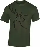 Jäger T-Shirt Männer - Hirschbock - Jagd Tshirt Herren - Geschenk Kleidung Zubehör (Army M)