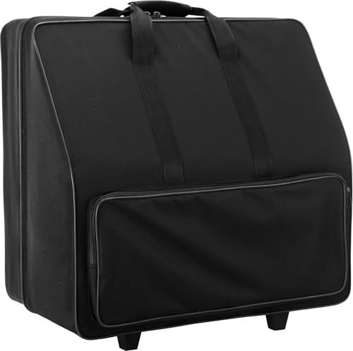 Alpenklang 120-Bass Akkordeon Koffer/Trolley (Akkordeontrolley, Holzkern, weiche Plüsch-Polsterung, 56 x 50 x 33 cm, festes wasserabweichendes Oberflächenmaterial) schwarz