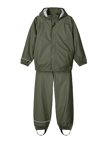 NAME IT Baby Jungen Nkndry Rain Noos Regen Set, Thyme, 104 EU