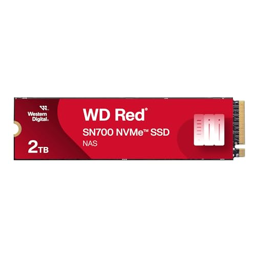 WD Red SN700 NVMe SSD 2 TB (SSD für NAS-Geräte, 24/7‐NAS‐Workloads, Dauerhaltbarkeit von bis zu 2.500 TBW, Kompatibilität mit vielen NAS-Systemen)