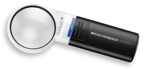 Eschenbach Optik Lupe Handlupe mit LED-Beleuchtung mobiluxLED Vergrößerung: 5x Linsengröße: (Ø) 58mm