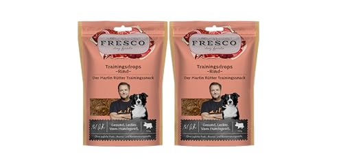 Fresco | Martin Rütter Trainingsdrops Rind 2 x 150g | Natürlicher Monoproteinsnack | Echt-Fleischprodukt | gesund und natürlich | Leckerli für Hunde