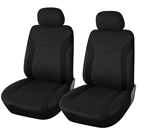 Upgrade4cars Auto-Sitzbezüge Vordersitze Schwarz | Auto-Sitzschoner Set Universal für Fahrersitz & Beifahrer | Auto-Zubehör Innenraum