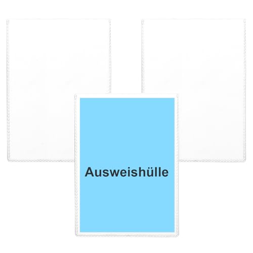 WDFCN 3 Stück Ausweishülle A7 Hülle Schülerausweis 78×110 mm Transparent Kreditkartenhülle Scheckkartenhülle Karten SchüLerausweis Kartenhüllen Fahrkartenhülle für Ausweis ID EC Card