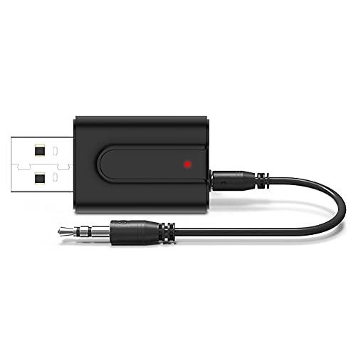 Bluetooth Adapter für TV, Bluetooth 5.0 Transmitter Empfänger 3 in 1 Wireless Audio Adapter Sender/Receiver mit 3,5mm Digitales Audiokabel für PC TV Kopfhörer MP3 / MP4, Power by USB, Low Latency