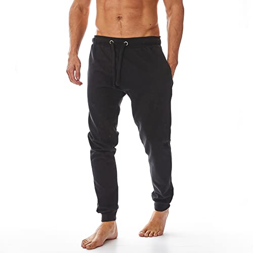 Iron Mountain IMPNT206 Herren Recycelte Garn Öko-freundliche Jogginghose Jogginghose mit Bündchen, Schwarz, XL