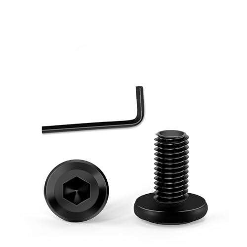 KACNON M6x 10 Schrauben, 30 Stück Schwarz Edelstahlschrauben mit Hex Key, 304 Innensechskant Flachkopfschrauben, Edelstahl A2 V2A Vollgewinde, Schwarz Verzinkt, für Haushaltsgeräte Industriemaschinen