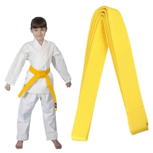 COYUN 1 pcs 220cm Gelber Taekwondo-Gürtel, Judo gürtel Judo Karate Gürtel Belt Kampfkunst Karate Judo Taekwondo Belts Professioneller Karate Aikido Belt für Kinder Erwachsene Kampfsportgürtel