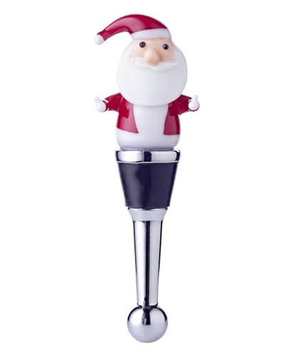 EDZARD Flaschenverschluss Santa, Höhe 11 cm, für Champagner, Wein und Sekt, Muranoglas-Art, Handarbeit