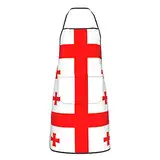 Werkschürze Georgische Flagge Nackenband Schürze Wasserdicht Latzschürze Lustige Schürze 52X72Cm Für Haushalt, Küche, Bbq