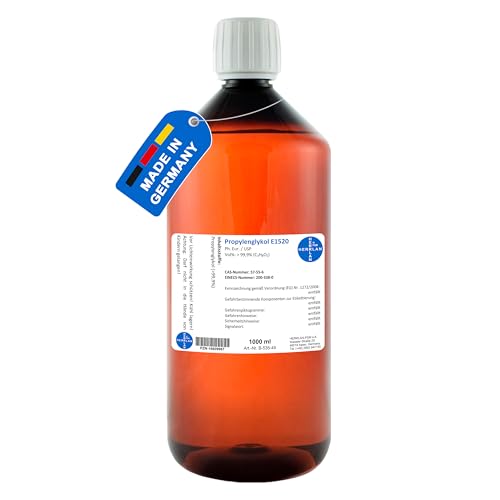 HERRLAN® Propylenglykol 99,9% – 1000 ml pharmazeutisch rein - Für Cremes, Lotionen, Gels & Kosmetikherstellung - Vegan & Made in Germany